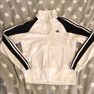 White Adidas Zip up Jacket